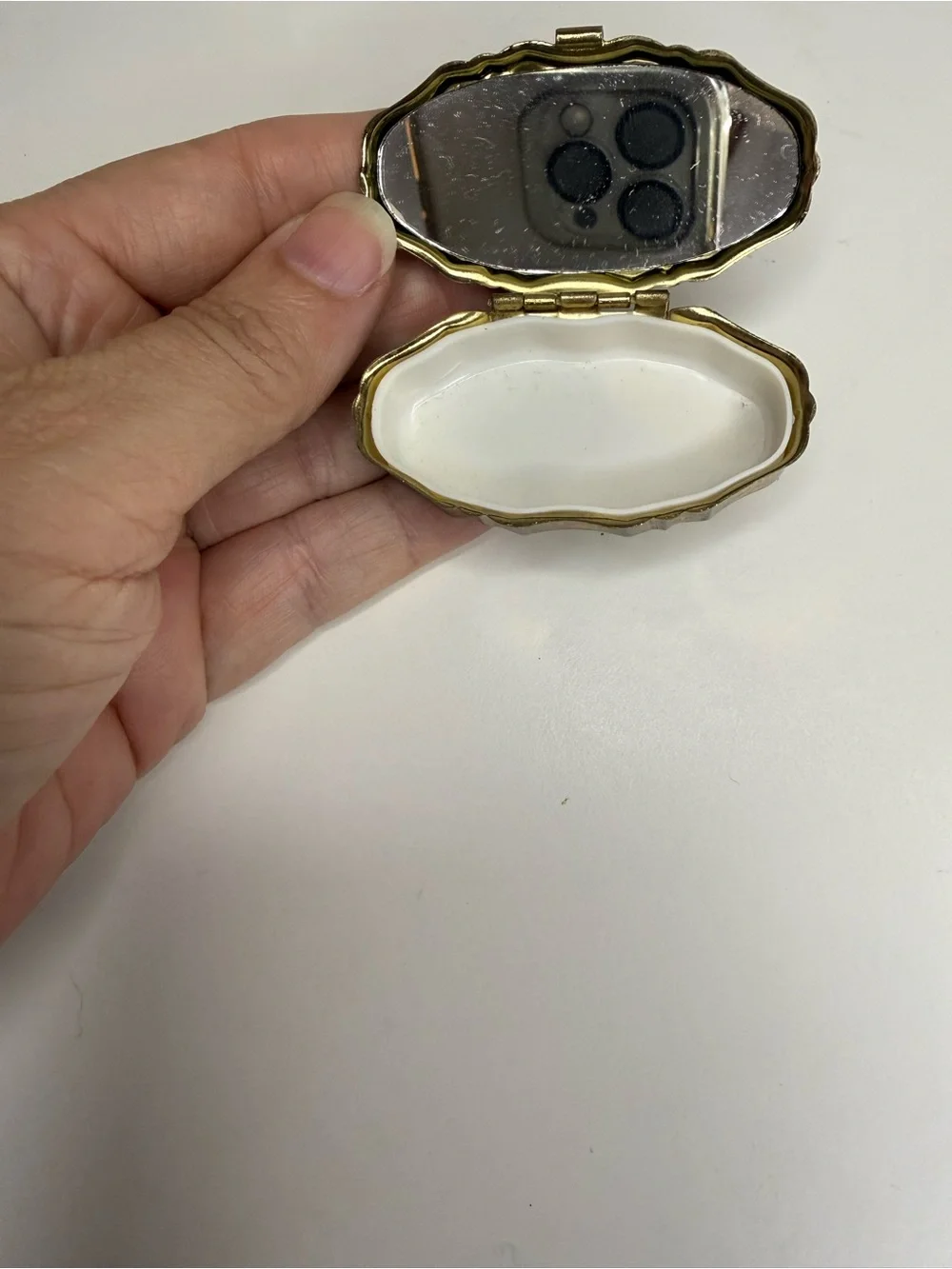 Vintage Canada Rocky Mountains Compact Mirror Trinket Pill Box